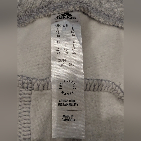 Adidas Women’s 3 Stripes French Terry Pants Size Large NWOT - Picture 5 of 16